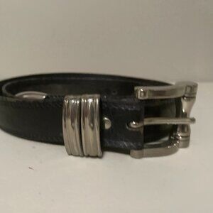 vintage italy nanni ナンニ　本革　ベルト　黒　ブラック イタリア製 nanni ナンニ 本革レザー コンチョベルト ブラック